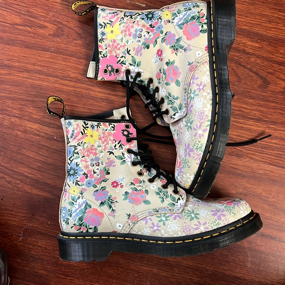 Multi colored floral Dr Martens